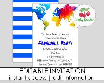 Map Farewell Invitation / Going Away Invitation / Farewell Invitation Template / Editable Invite