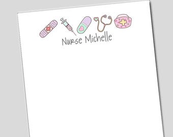 Personalized Nurse Notepad, School Nurse Gifts, Nurse Graduation Gift, Gift for Nurse, Nurse Appreciation Week Gift, Medical Office Supplies