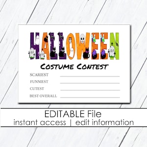 Halloween Kostüm Wettbewerb Stimmzettel, Kinder Kostüm Wettbewerb, Kostüm Wettbewerb Abstimmungskarten, Bestes Kostüm, Halloween Eintrag Stimmzettel, druckbare Wettbewerb
