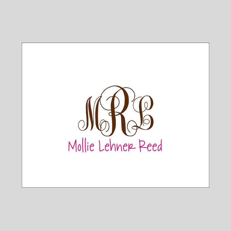 Personalized Monogram Thank You Note Cards Monogram Etsy