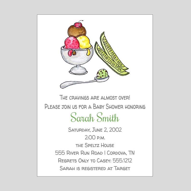 Pickles and Ice Cream Baby Shower Invitation Funny Baby Etsy