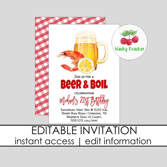 Low Country Boil Beer And Boil Shrimp Boil Crawfish Boil Etsy