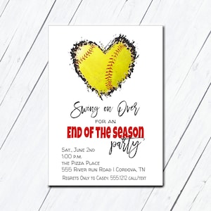 Softball Invitation, End of the Season Party, Swing on Over, Invitation Template, Instant Download, Fundraiser Flyer, Softball Party