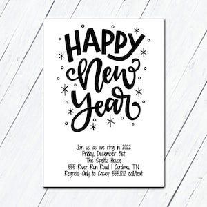 New Years Day Brunch Invitation, New Years Party, Printable New Years Invite, New Years Template, New Years Eve Invitation, New Years Dinner