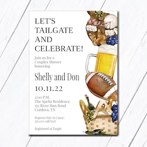 Tailgate Invitation, Tailgate Invite, Tailgate Baby Shower Invitation, Tailgate Shower Invite, Football Tailgate Invite, Editable Template