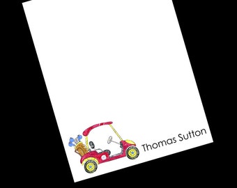 Golf Cart Notepads, Golfer Gift, Golf Stationery