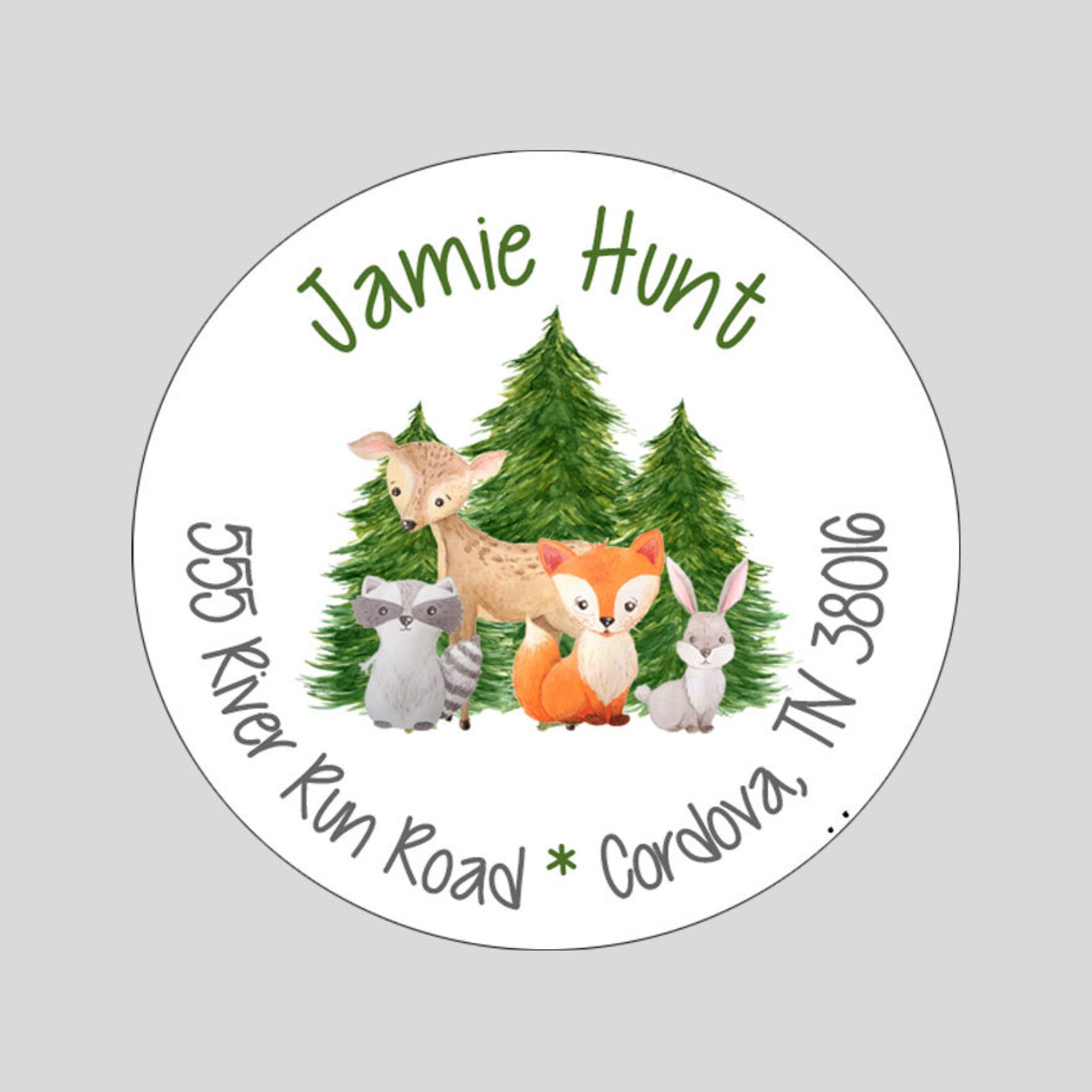 Woodland Address Labels / Personalized Forest Friends labels / Etsy