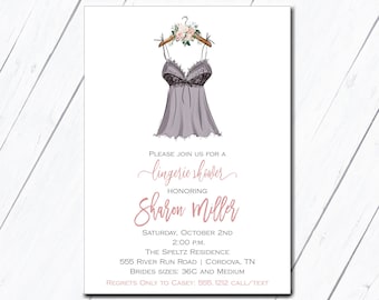 Lingerie Invitation, Bridal Shower Invitation, Bachelorette Party, Girls Night Out Invite, Editable Template, Hen Party, Lingerie Shower