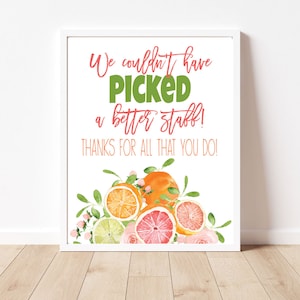 Fruit Sign, Teacher Appreciation Week, Instant Download, Snack Table Sign, Staff Appreciation, Fruit Thank you, Printable Breakfast Sign