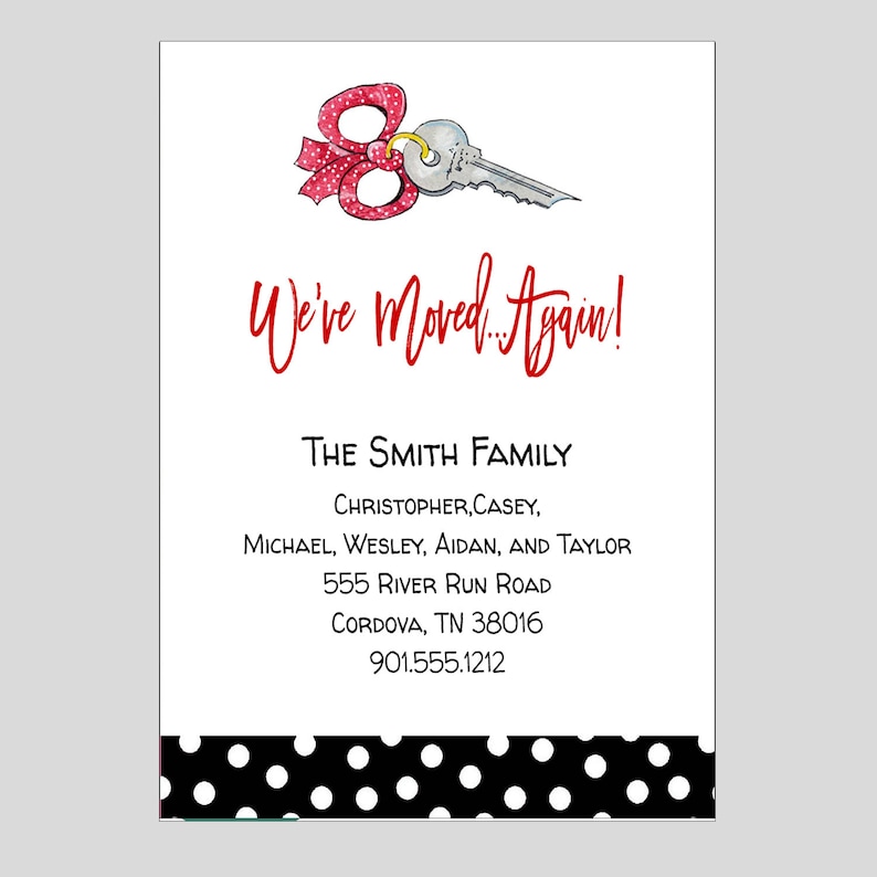 Key Invitation Moving Announcement We/'ve Moved Again INSTANT DOWNLOAD EDITABLE Template
