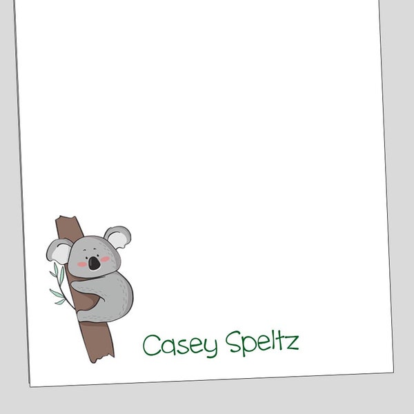 Personalized Koala Notepad / Teacher Gift / From the Desk of Notepad / Notepads come in 3 Sizes