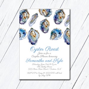 Oyster Bridal Shower Invitation, Oyster Roast Party, Coastal Nautical Wedding Beach Shower, Oyster Champagne seafood Rehearsal dinner invite