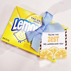 Tu es le zeste, étiquette cadeau citron, cadeau d&#39;appréciation, téléchargement immédiat, cadeau enseignant, étiquette imprimable pour cadeau citron, cadeau citron, bonbons