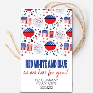 Printable Patriotic July 4th Referral Business Marketing Tag, Guest Gifts, Customer Referral, Appreciation Gift, Business Advertising, Sales