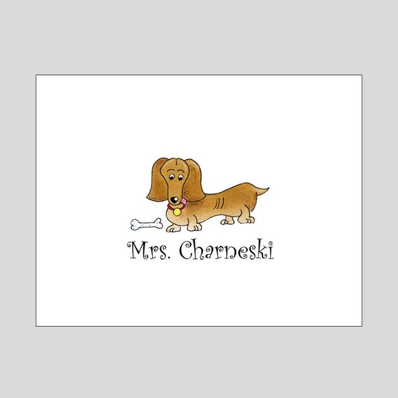 Dachshund Note Cards Dog Stationery Personalized Note Cards Etsy
