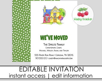House Moving Card / New Home Announcement / We've Moved Card / Change of Address / INSTANT DOWNLOAD /EDITABLE Template