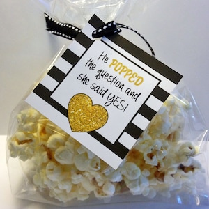 He Popped the Question Favor Tags, Printable Gift Labels, Instant ...