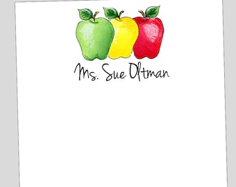 Apple Notepad, Personalized Teacher Gift, From the Desk of, teacher appreciation week gift, Custom Notepad for teachers, Apple teacher gift