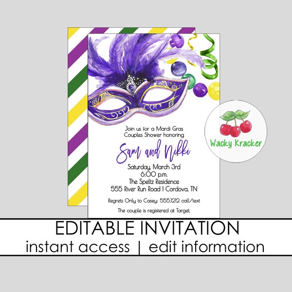 mardi gras theme couples shower