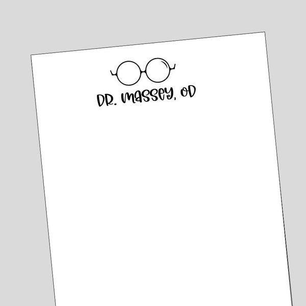 Personalized Notepad, Gift for Eye Doctor, Optometrist, Ophthalmologist, Health Care, Glasses, Personal Stationery, Notepad Gift, Graduation