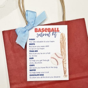 Baseball Tag, Baseball Survival Kit, Baseball Geschenk, Sofortdownload, Baseball Geschenk für Jungen, Baseball Geschenke für das Team, Baseball Geschenk für Kind