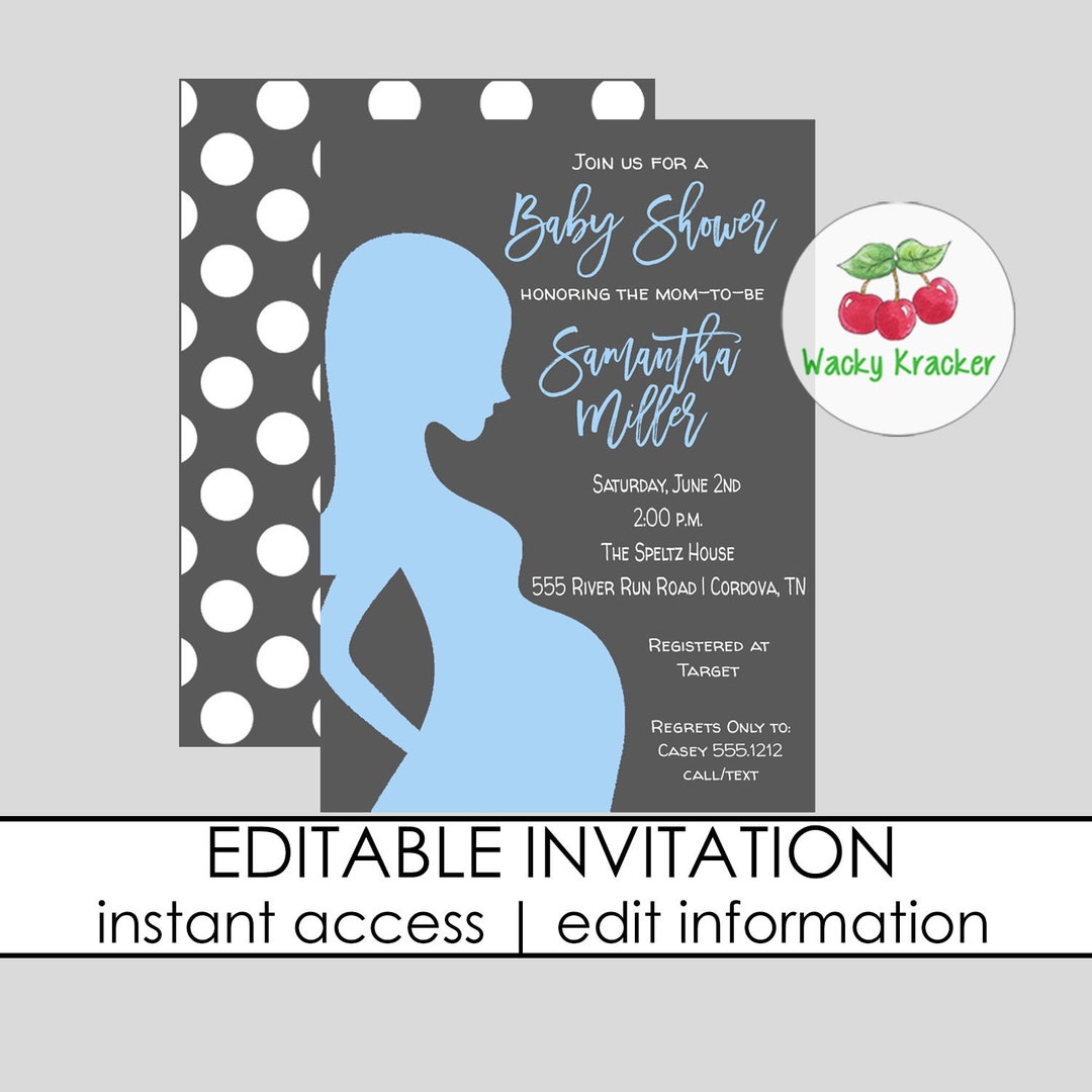 Boy Baby Shower Invitation, Couples Shower, Sip and See Shower, Come