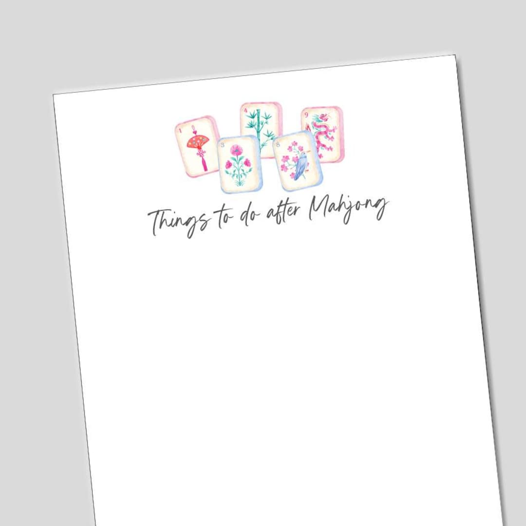 Mahjong Notepad Mahjong Notepad, Things to Do After Mahjong, Personalized Pad for ...