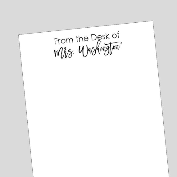 From the Desk of Notepad, Personalized Notepad, Teacher Appreciation Gift, Employee Gift, Simple and Sophisticated, Corporate Gift