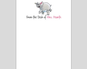 Elephant Notepad, Teacher Gift, From the Desk of Notepad, elephant gift, gift for elephant lover, personalized gift