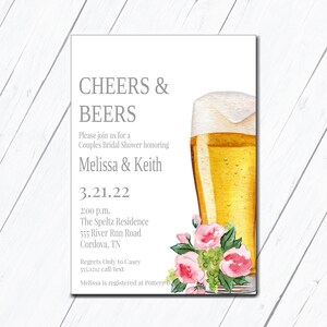 Cheers and Beers Invitation, Stock the Bar Bridal Shower, Brewery Rehearsal Dinner, Couples Bridal Shower, Beer Invitation, Wedding Shower