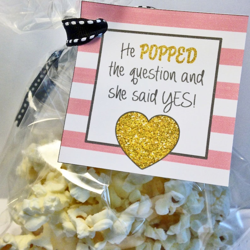 He Popped the Question Favor Tags Printable Gift Labels - Etsy