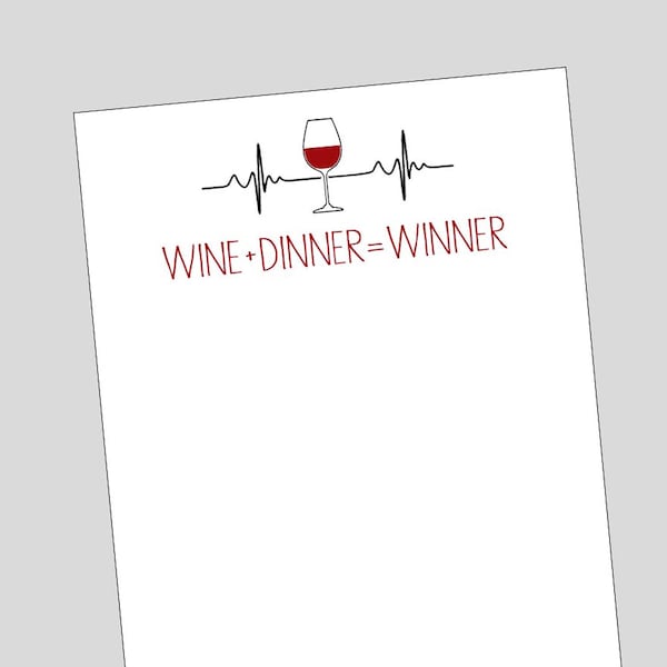 Wine Notepad, Gift for Wine Lover, Personalized Stationery, wine gift, personalized gift