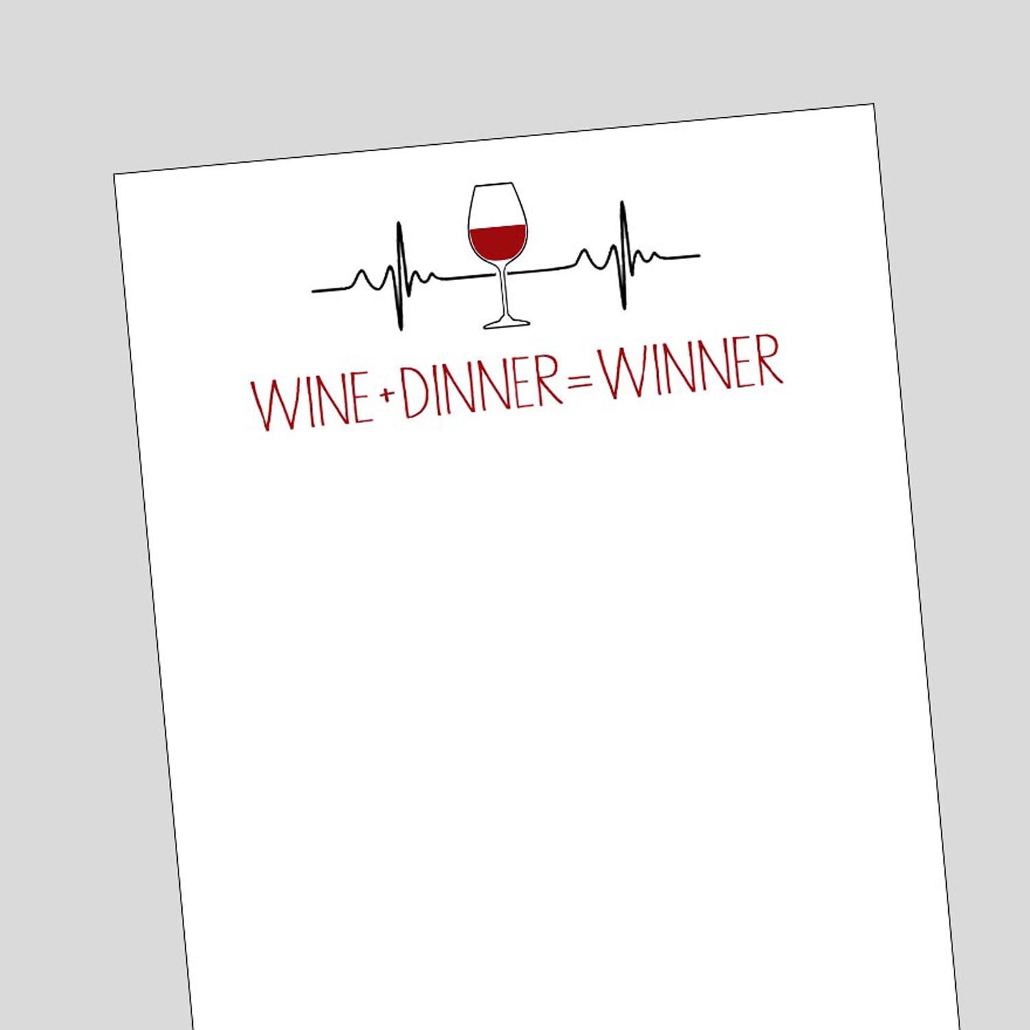 Wine Notepad, Gift for Wine Lover, Personalized Stationery, Wine Gift ...