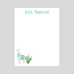 Llama Notepad, Personalized Notepad, gift for teacher, llama gift, llama party favor