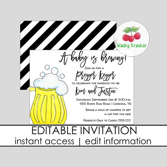 pregger kegger invitations