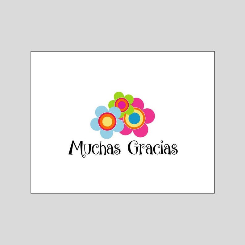 Muchas Gracias Thank You Note Cards // Blank Thank You Notes | Etsy
