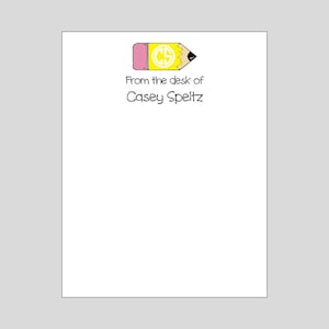 Monogram Pencil Notepad, Teacher Appreciation Gift, Personalized Notepad, Personalized Stationery for Teachers
