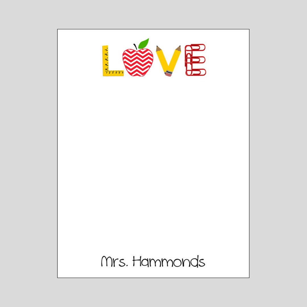 Personalized Teacher Notepad, Teacher Appreciation Gift, Gift for ...