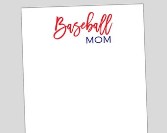 Baseball Mom Notepad, Baseball Gift, Mother's Day Gift, gift for baseball mom, gift for her