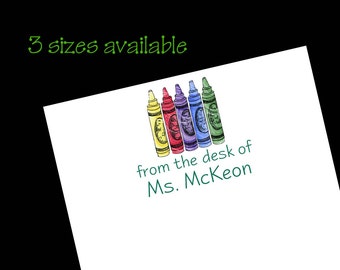 Crayon Notepad, Stationery Gift for Teacher, Personalized Teacher Notepad