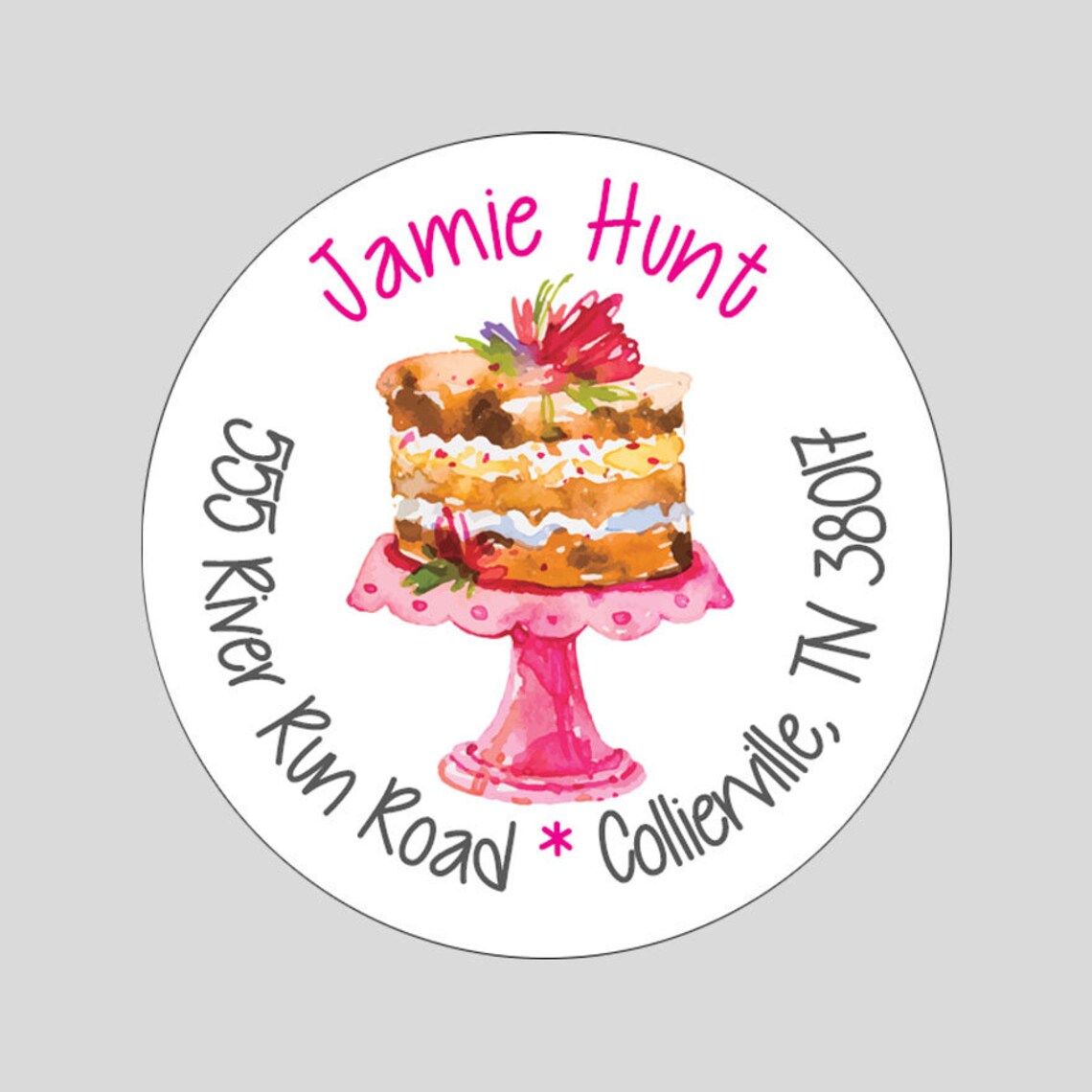 Cake Address Labels Personalized Labels for a Baking Party Etsy