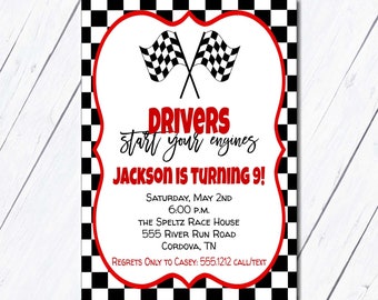 Race Car Invitation, Racing Birthday Invitation, Race Car Birthday, Race Track Invitation, Two Fast Party, Sports Car Birthday, Digital