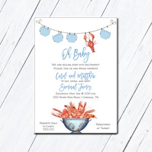 Crawfish Invitation, Boy Baby Shower, Diaper Baby Shower, Diaper Party Invitation, Invitation Template, Shrimp Boil Baby Shower, Printable
