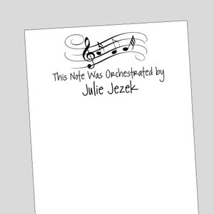 Orchestra Notepad, Personalized Notepad, Music Teacher Gift, Music Stationery, Custom Notepad, From the Desk of, Music Gift Ideas