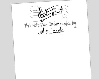 Orchestra Notepad, Personalized Notepad, Music Teacher Gift, Music Stationery, Custom Notepad, From the Desk of, Music Gift Ideas