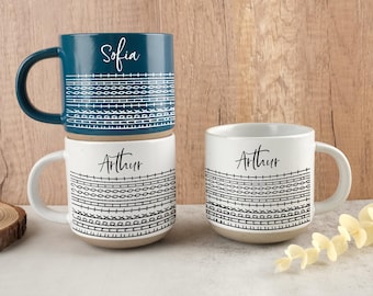 Personalized Hidden Message Mug,Funny Gift for Coworkers Work Bestie Gift,Pottery Mug Engagement Gift for Couples Gift,Minimalist Mug