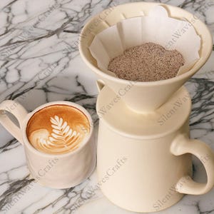 Minimalist Ceramic Pour Over Coffee Set – Handcrafted Dripper and Carafe for Slow Coffee Brewing | Wabi-Sabi Style