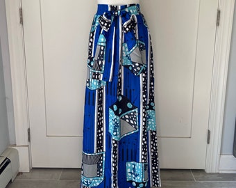 Vintage Funky Maxi Skirt/Las Vegas/Dice/Graphic