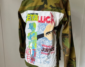 American vintage camo jacket/vintage Metallica Tee