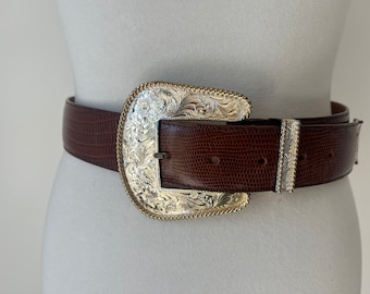 Vtg.AL Beres Western belt/BOHO/USA/Sterling plated